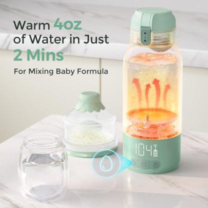 Momcozy Portable Milk Warmer 17oz | Dual Heating for Breast Milk & Water, Fast Heating, Long Battery Life