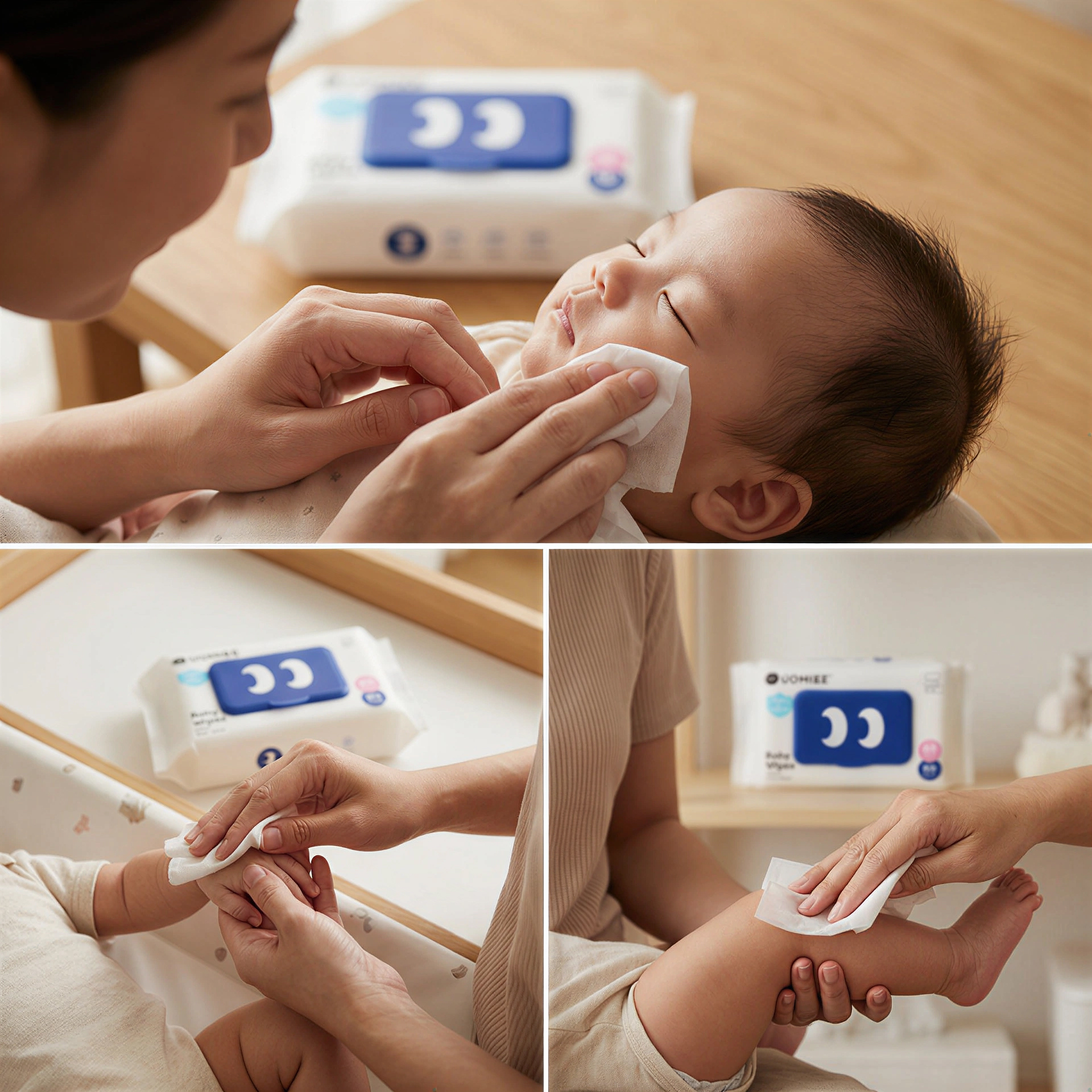 UOMIEE Baby Wet Wipes 50 Sheets｜Alcohol & Fragrance Free｜Gentle for Newborn & Sensitive Skin