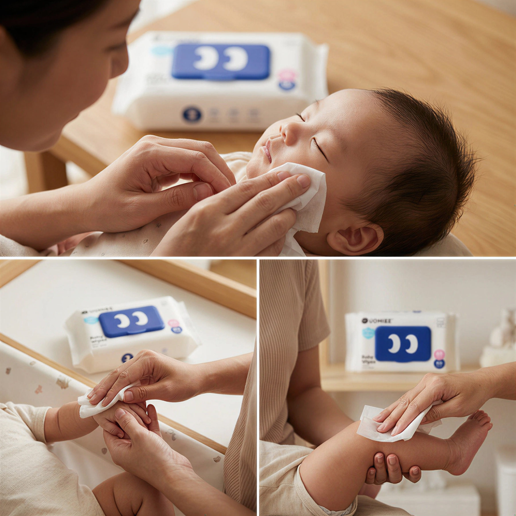 UOMIEE Baby Wet Wipes 50 Sheets｜Alcohol & Fragrance Free｜Gentle for Newborn & Sensitive Skin