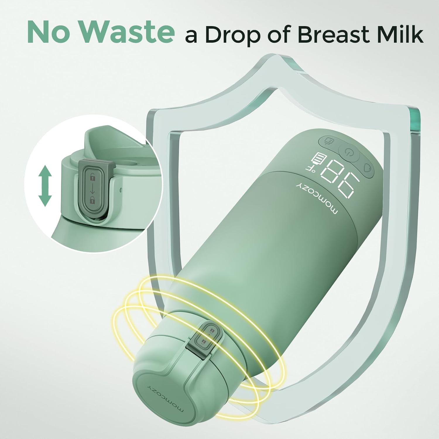 Momcozy Portable Milk Warmer 17oz | Dual Heating for Breast Milk & Water, Fast Heating, Long Battery Life