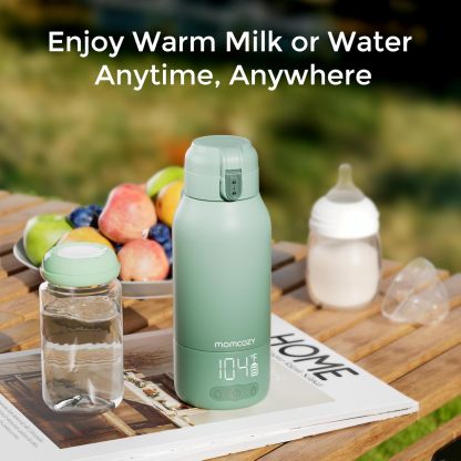 Momcozy Portable Milk Warmer 17oz | Dual Heating for Breast Milk & Water, Fast Heating, Long Battery Life
