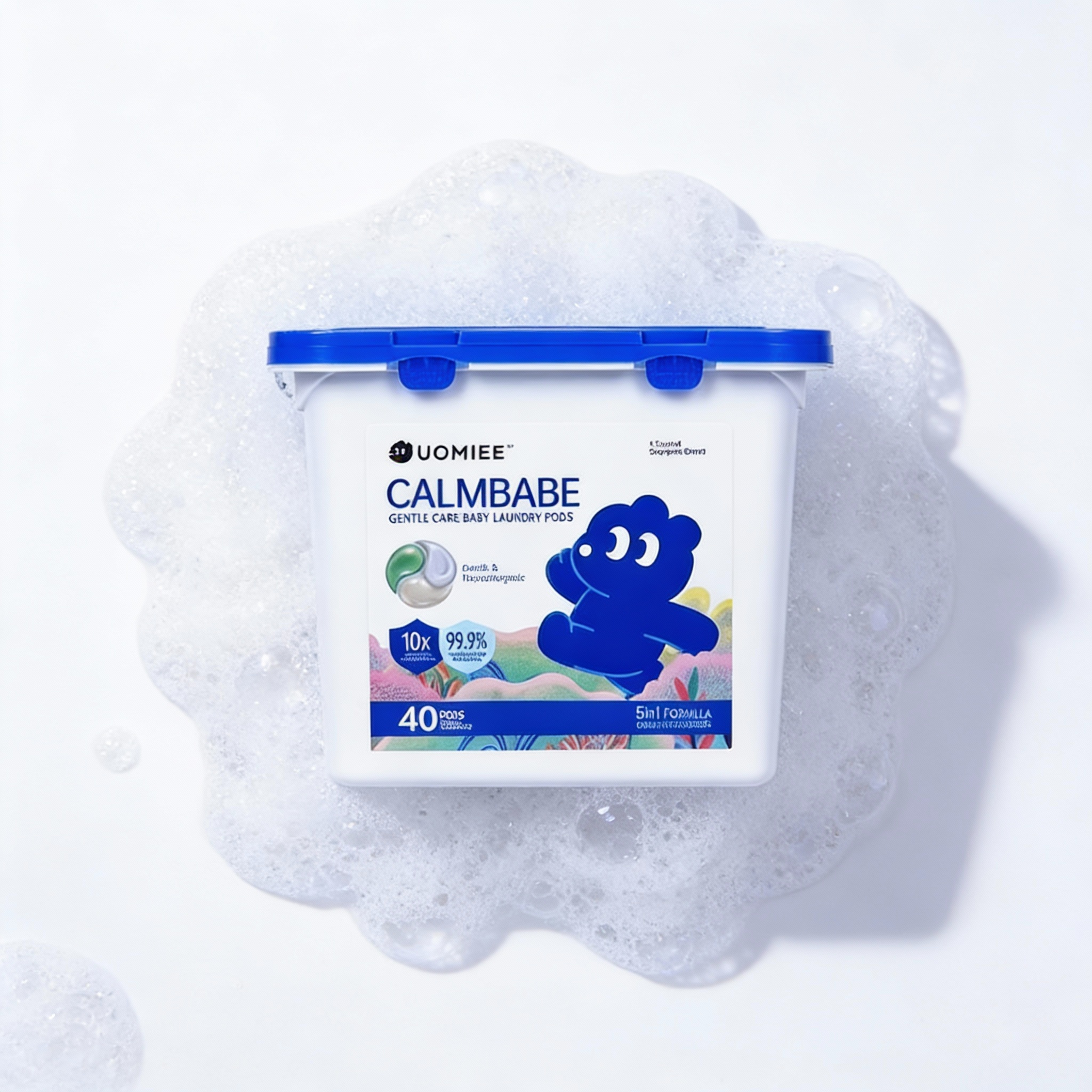 UOMIEE Baby Laundry Detergent Pods | Gentle Clean | Freesia Scent | For Baby & Kids | 40 Pods