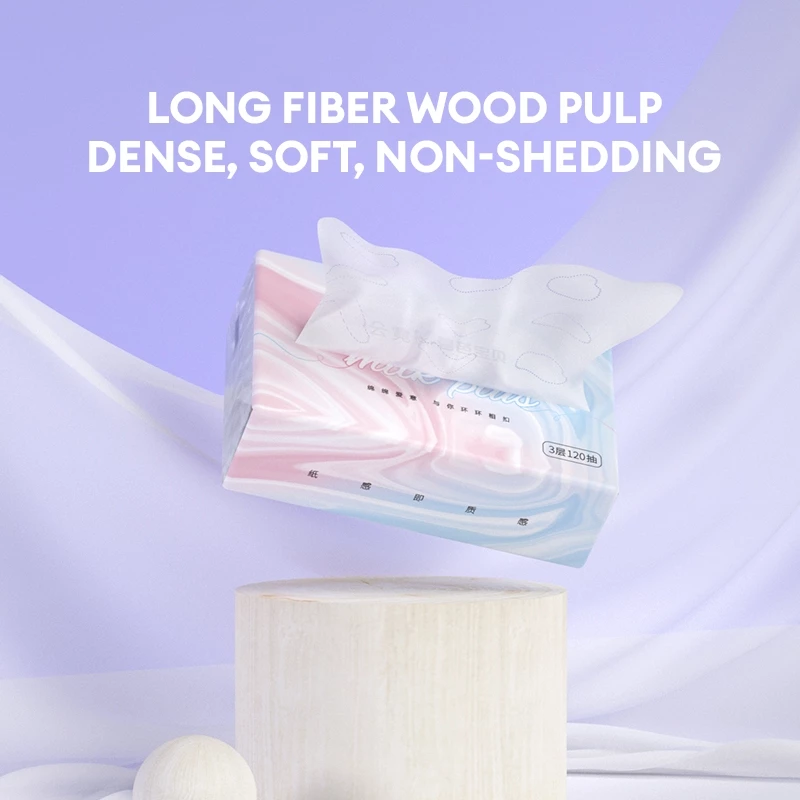 BIBA BEBE Milk + Soft Moisturizing Tissue Soft Pack skin friendly 120s/pack 3packs/bunlde