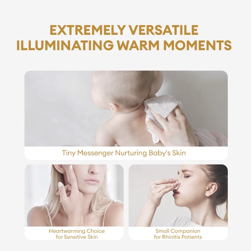 BIBA BEBE Milk + Soft Moisturizing Tissue Soft Pack skin friendly 120s/pack 3packs/bunlde