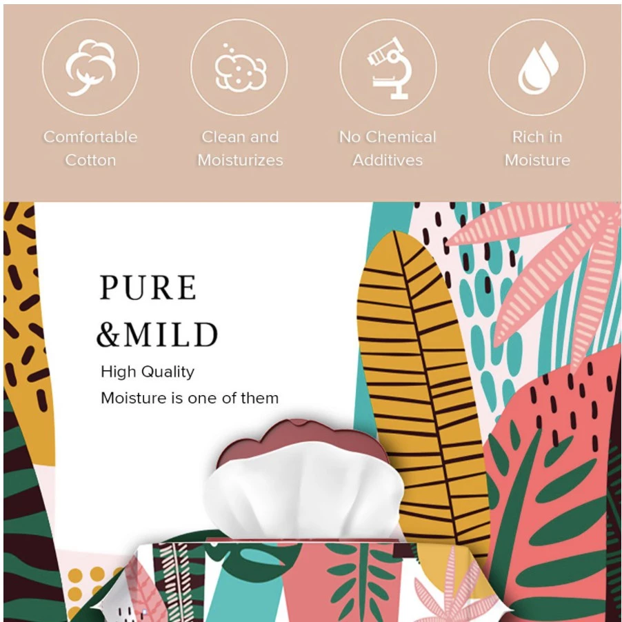 BIBA BEBE Jungle's Whisper Baby Wipes Wet Tissue Mouth&Hand Skin 80s (150*200MM)