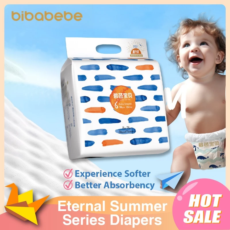 Biba Bebe Eternal Summer Series - Tape & Pants | All Siz | Soft Skin Friendly Ultra-Thin Disposable Diaper