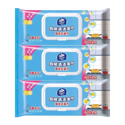 Vinda Kitchen Wipes Cleaning & HygieneQuick Wiping Oil Stains Easy Clean 60sper packe（for wechat）