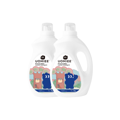 UOMIEE Baby Laundry Detergent 2kg Enzyme Formula Baby Clothes Cleaner Removes Milk Poop Food Stains Sensitive Skin