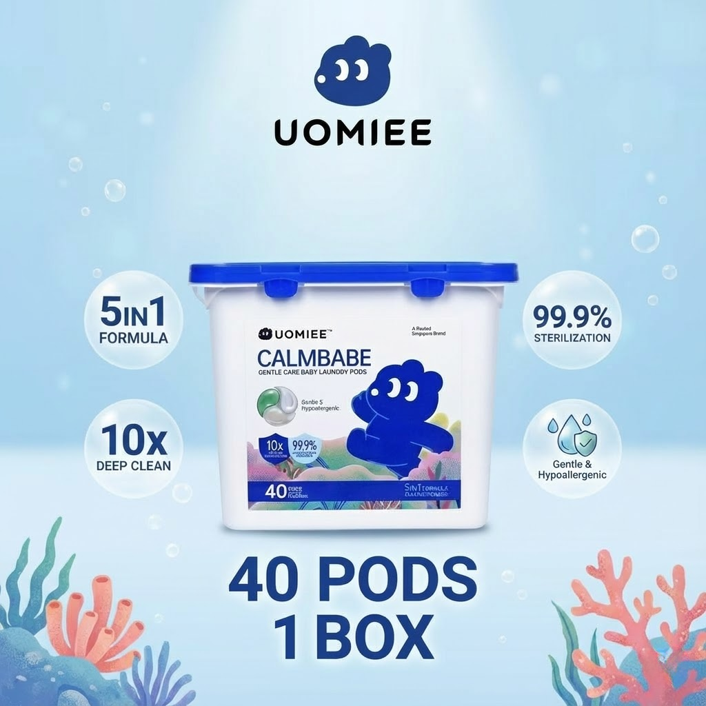 UOMIEE Baby Laundry Detergent Pods | Gentle Clean | Freesia Scent | For Baby & Kids | 40 Pods