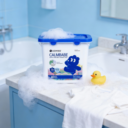UOMIEE Baby Laundry Detergent Pods | Gentle Clean | Freesia Scent | For Baby & Kids | 40 Pods