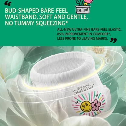 [Carton Deal] Biba Enternal Summer Smiley Rich Flower Series Diapers Pants & Tape |NB-XXL | Soft Skin Friendly