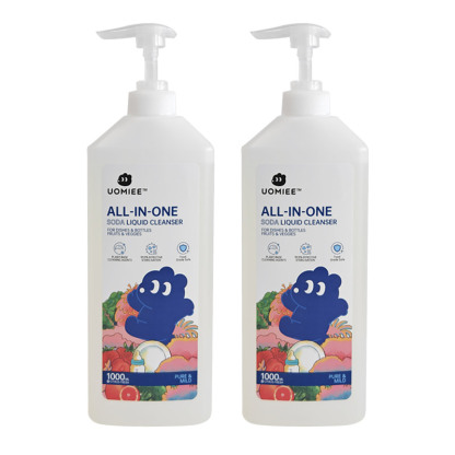 Uomiee All-in-One Soda Liquid Cleanser 1000ml | Gentle Multi-Purpose Wash – Dishes, Baby Bottles, Veggies & Fruits