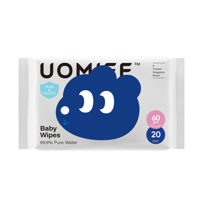 UOMIEE Baby Pure Water Wipes | Soft & Gentle Hand & Mouth Care | Suitable for Newborn | 20 Pulls
