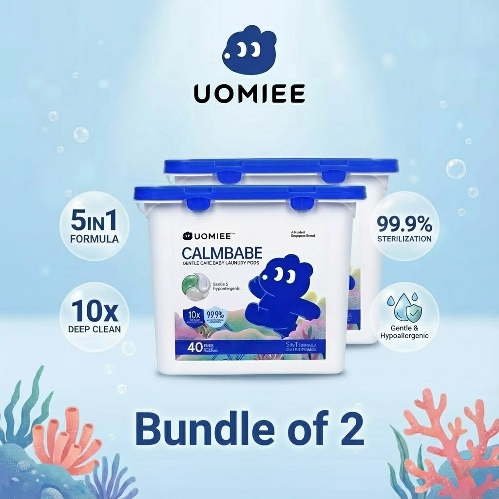 UOMIEE Baby Laundry Detergent Pods | Gentle Clean | Freesia Scent | For Baby & Kids | 40 Pods