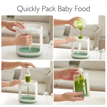 Momcozy Baby Food Squeeze Station – Pouch Filler for Homemade Puree, No Splash, BPA-Free, Reusable Bags