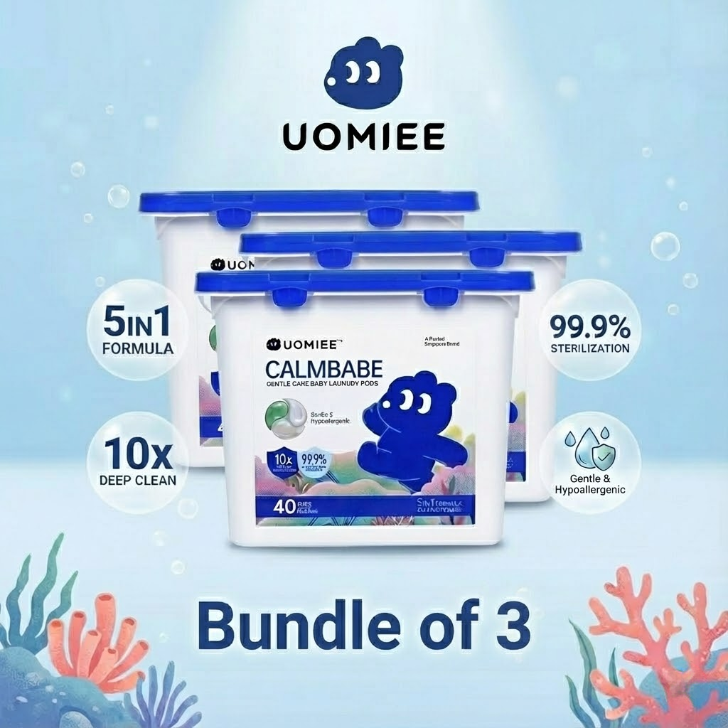 UOMIEE Baby Laundry Detergent Pods | Gentle Clean | Freesia Scent | For Baby & Kids | 40 Pods