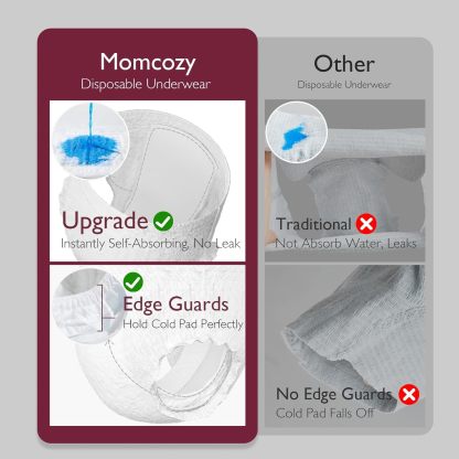 【Momcozy】Full Postpartum Care Set – 8-in-1 Essentials for New Moms (Underwear, Pads, Bottle)