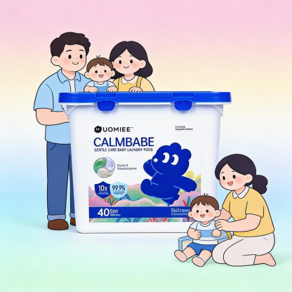UOMIEE Baby Laundry Detergent Pods | Gentle Clean | Freesia Scent | For Baby & Kids | 40 Pods