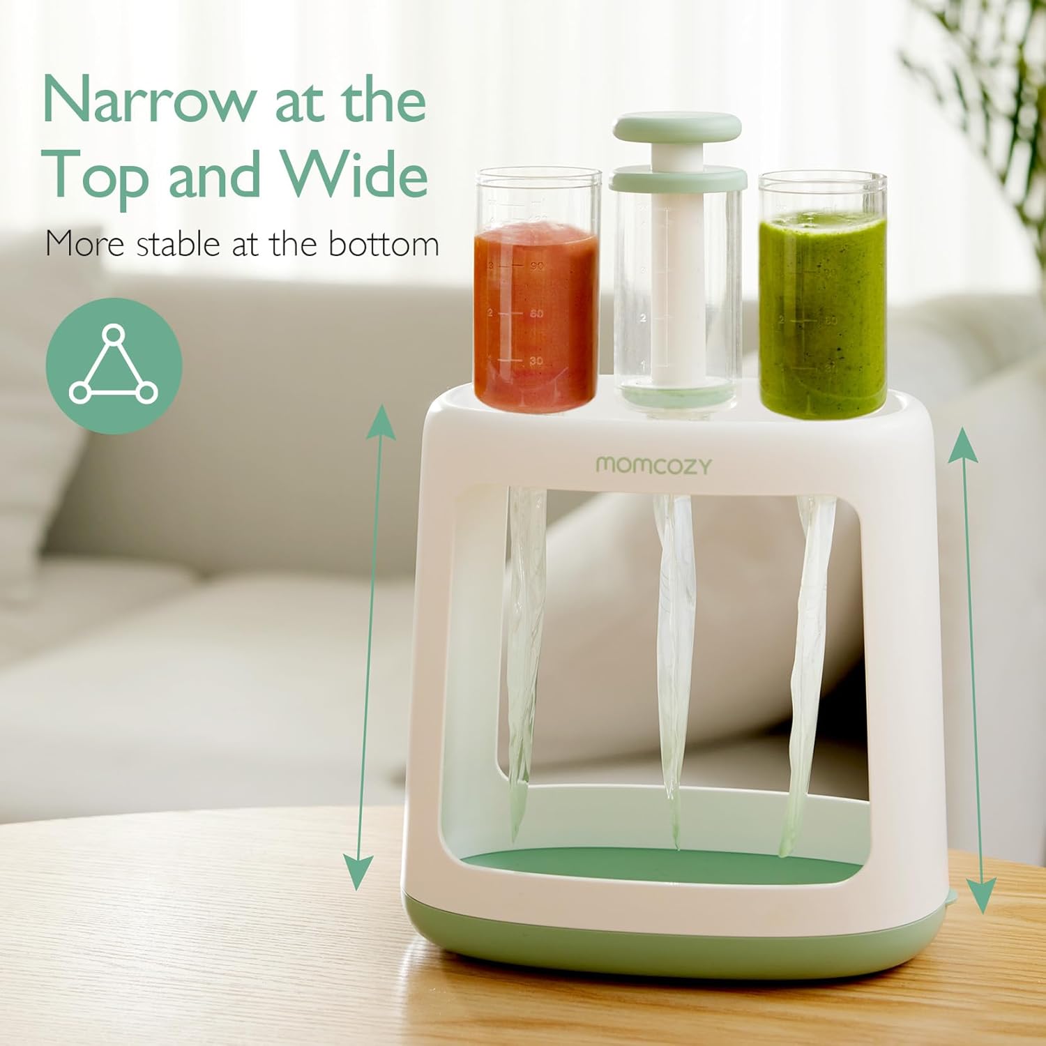 Momcozy Baby Food Squeeze Station – Pouch Filler for Homemade Puree, No Splash, BPA-Free, Reusable Bags