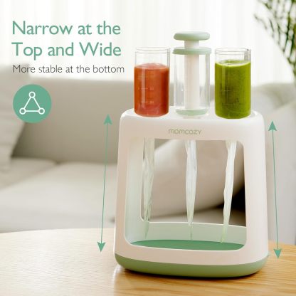 Momcozy Baby Food Squeeze Station – Pouch Filler for Homemade Puree, No Splash, BPA-Free, Reusable Bags