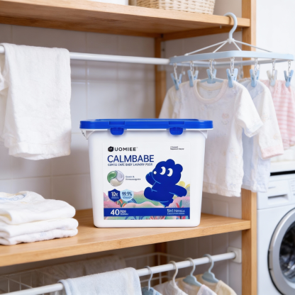 UOMIEE Baby Laundry Detergent Pods | Gentle Clean | Freesia Scent | For Baby & Kids | 40 Pods