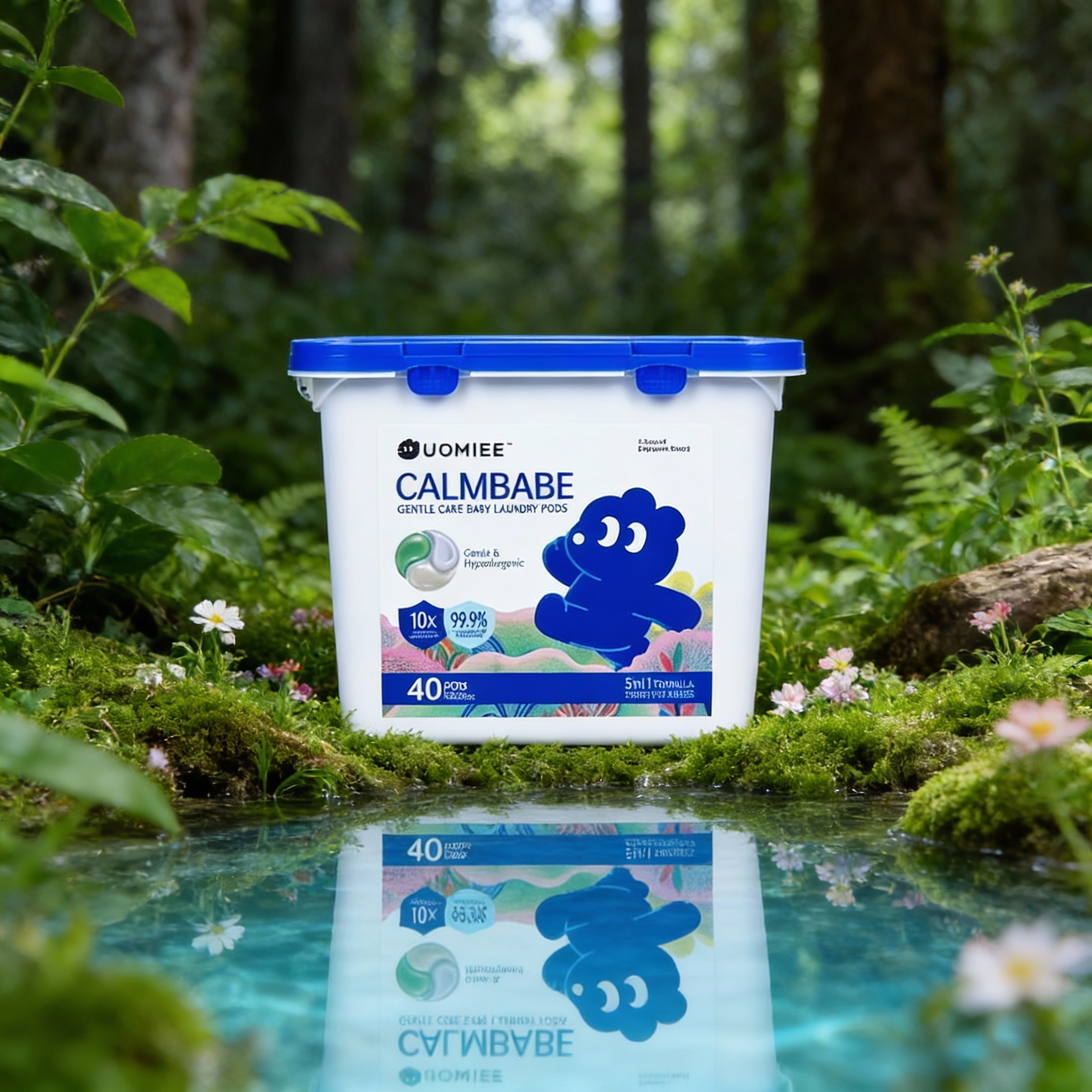 UOMIEE Baby Laundry Detergent Pods | Gentle Clean | Freesia Scent | For Baby & Kids | 40 Pods