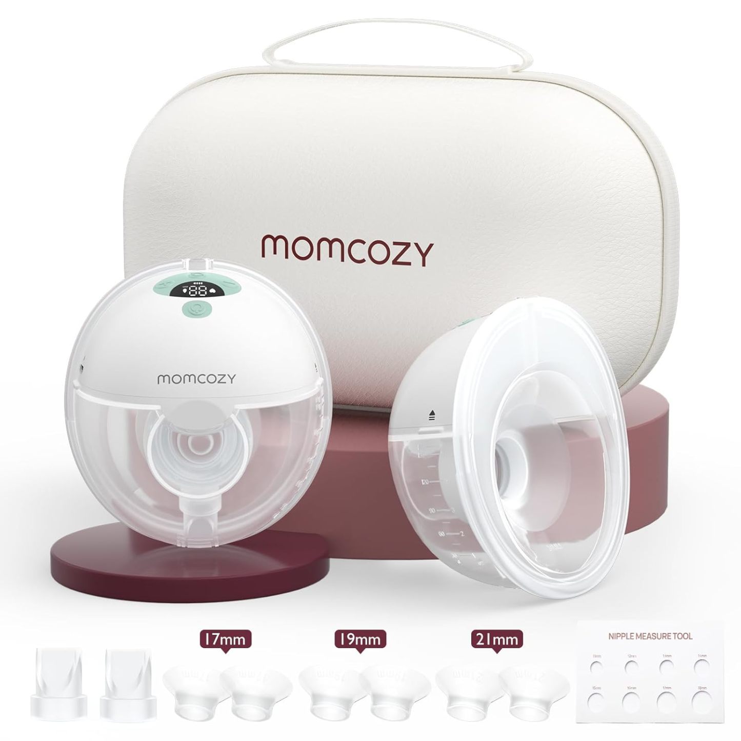 Momcozy M5 Double Wearable Breast Pump of Baby Mouth Double-Sealed Flange with 3 Modes & 9 Levels - 24mm, 2 Pack