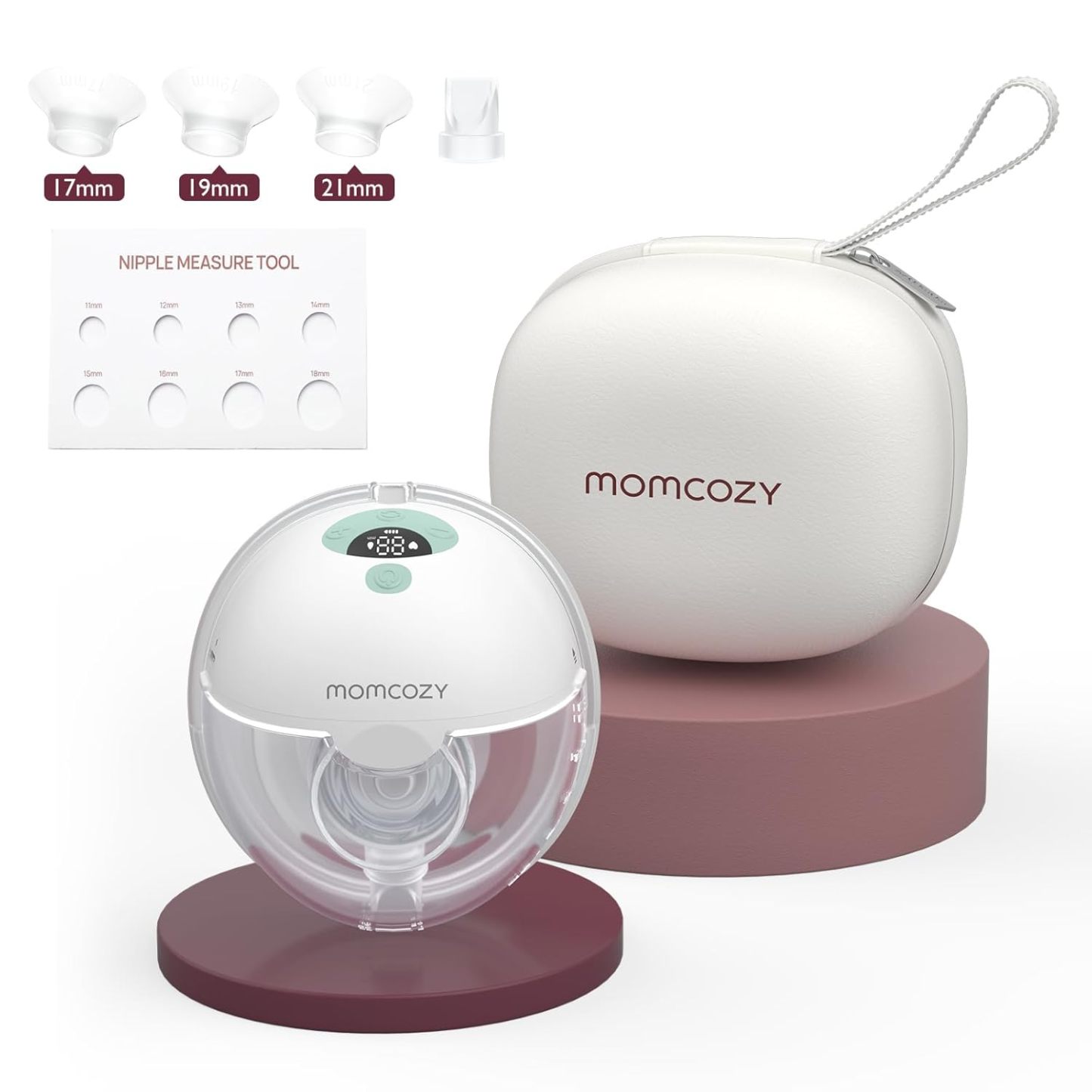 Momcozy M5 Double Wearable Breast Pump of Baby Mouth Double-Sealed Flange with 3 Modes & 9 Levels - 24mm, 2 Pack