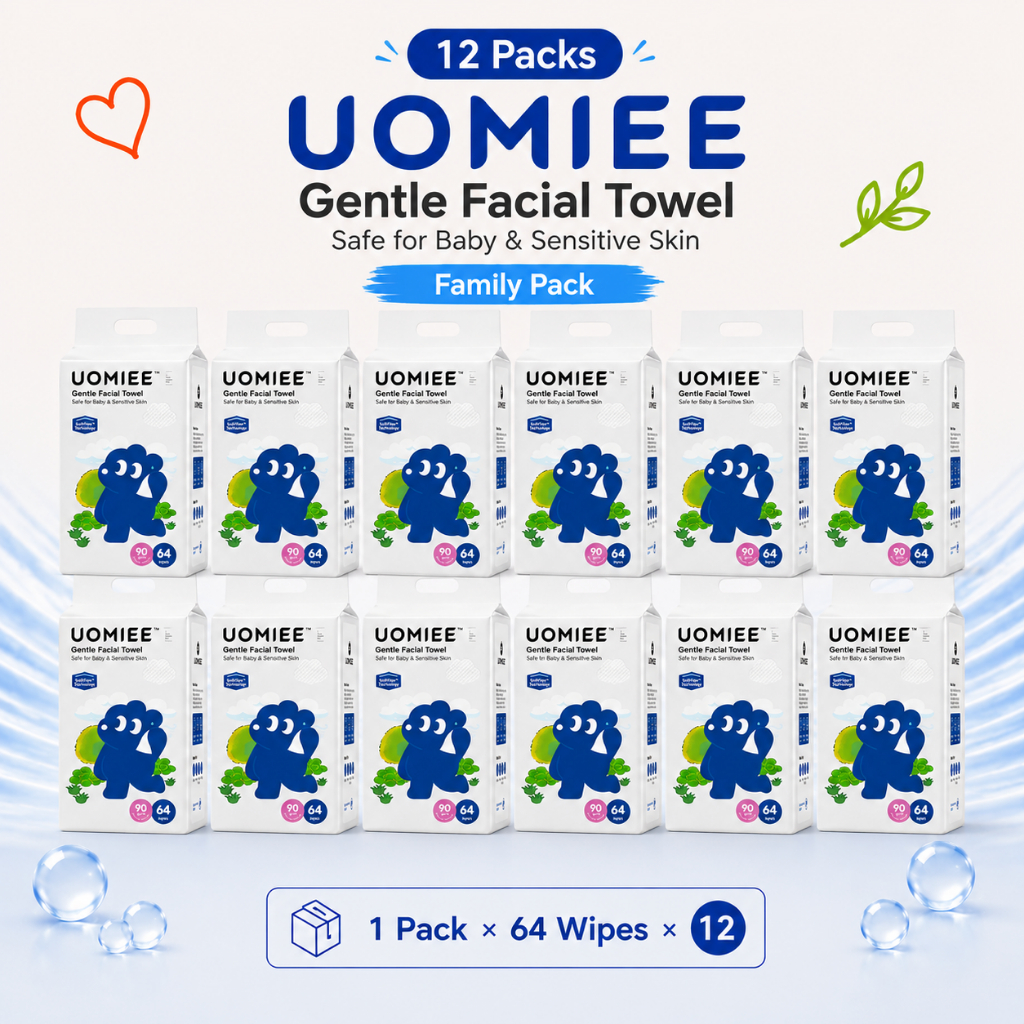 Uomiee Facial Towel 20s/64s Disposable Face Towel Soft Cotton Tissue Dry Wet Use Portable Bundle Pack