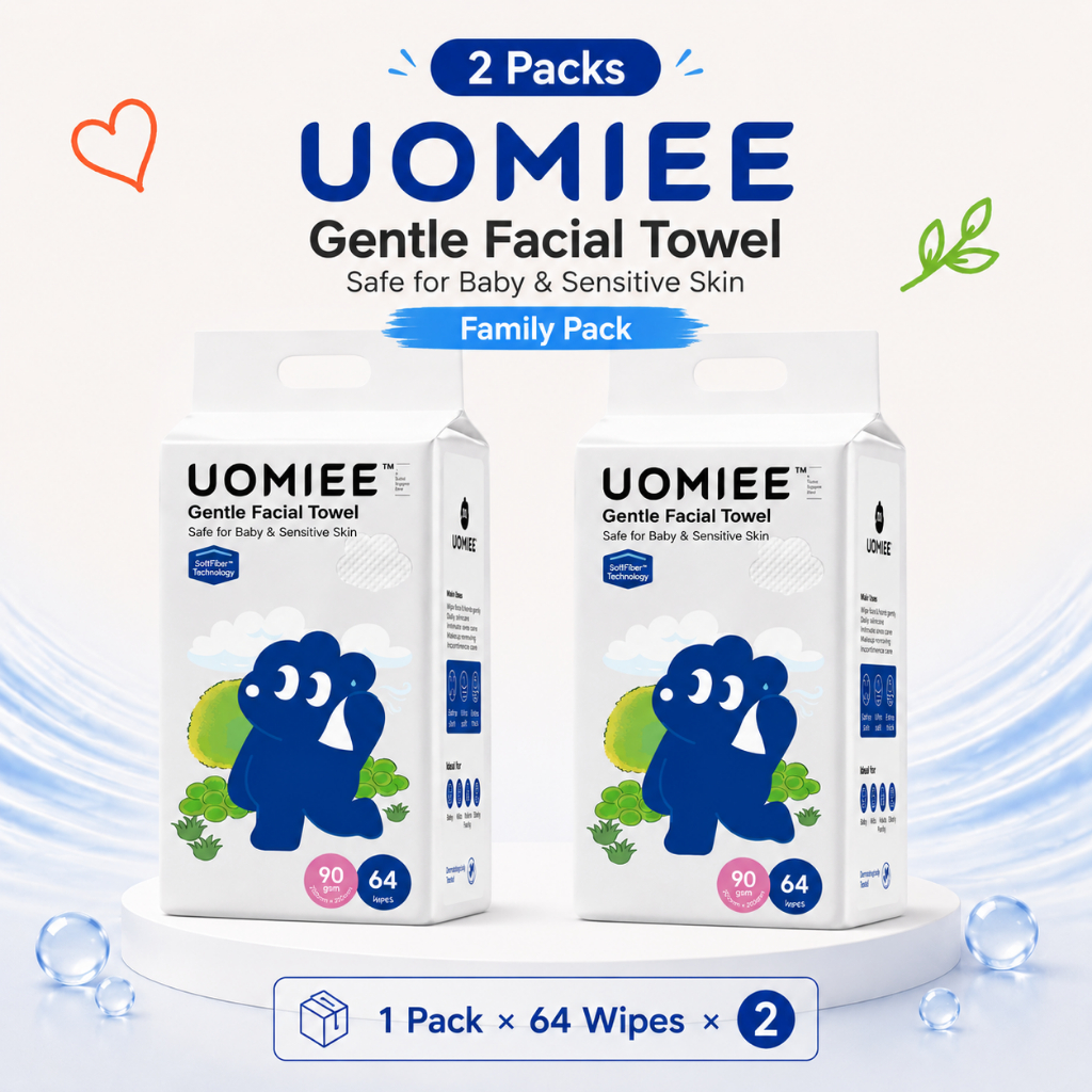 Uomiee Facial Towel 20s/64s Disposable Face Towel Soft Cotton Tissue Dry Wet Use Portable Bundle Pack