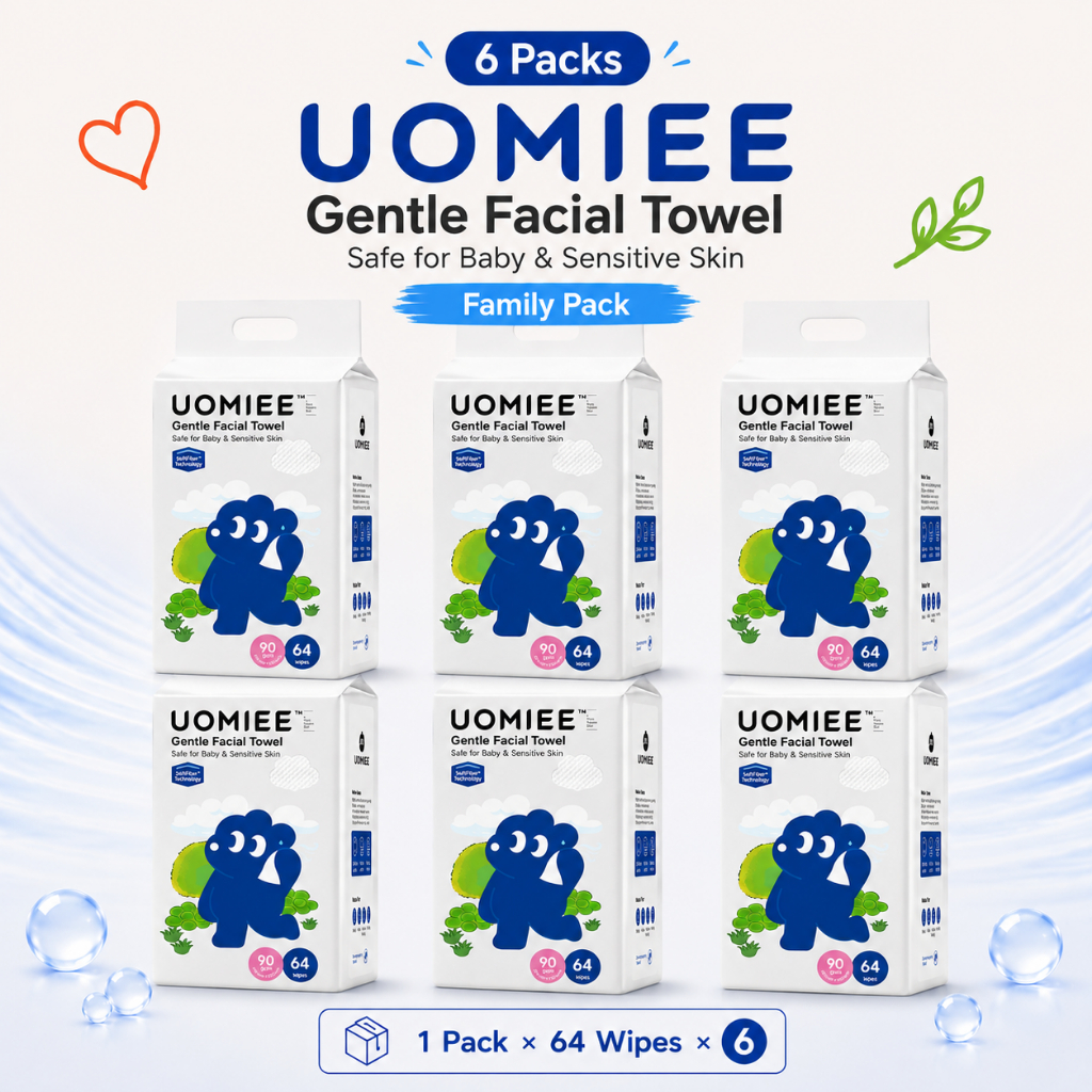 Uomiee Facial Towel 20s/64s Disposable Face Towel Soft Cotton Tissue Dry Wet Use Portable Bundle Pack
