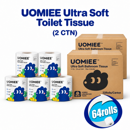 [Uomiee Toilet Paper 32 Rolls ,WholeCarton 4 Ply Ultra Soft Bathroom TissueSensitive Skin Family Bulk Value Pac