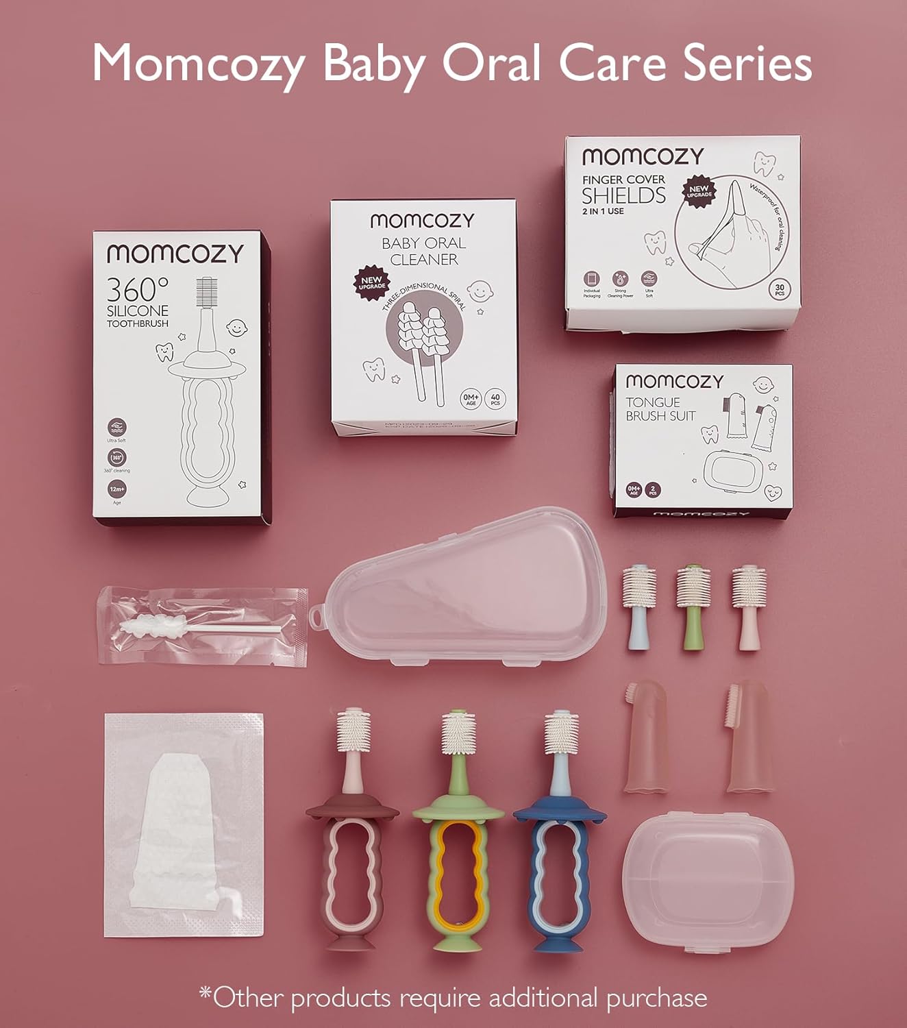 Momcozy Baby Oral Cleaner – Disposable Tongue & Gum Cleaning Gauze, Infant Toothbrush Stick, 40pcs