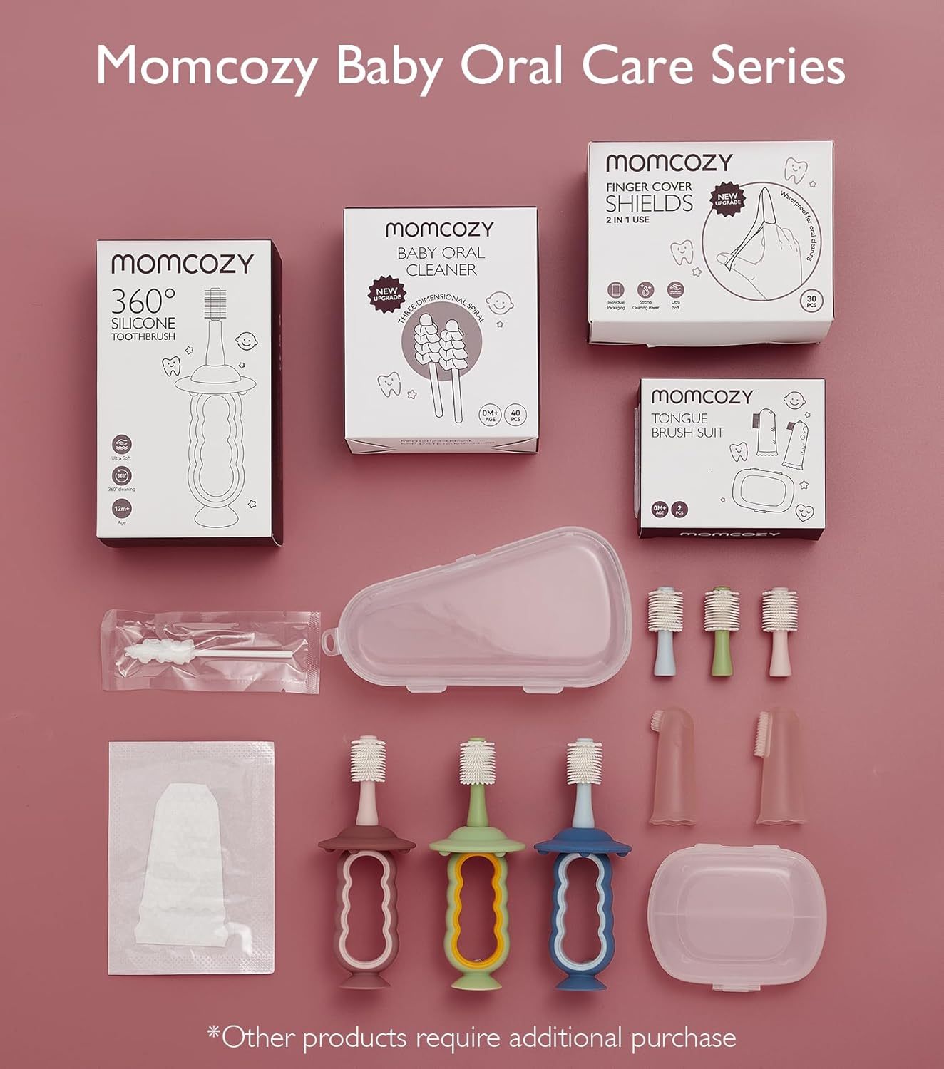 Momcozy Baby Oral Cleaner – Disposable Tongue & Gum Cleaning Gauze, Infant Toothbrush Stick, 40pcs