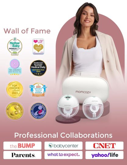 Momcozy M5 Double Wearable Breast Pump of Baby Mouth Double-Sealed Flange with 3 Modes & 9 Levels - 24mm, 2 Pack