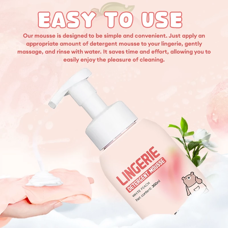 Lingerie Detergent Mousse Underwear Anti-bacterial Detergent Mousse Remove Stains Easy To Use 300ml*3 Bottles