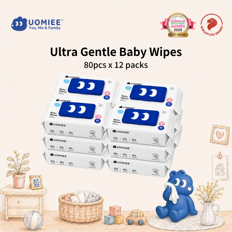 UOMIEE Baby Wet Wipes 80 Sheets｜Alcohol & Fragrance Free｜Gentle for Newborn & Sensitive Skin