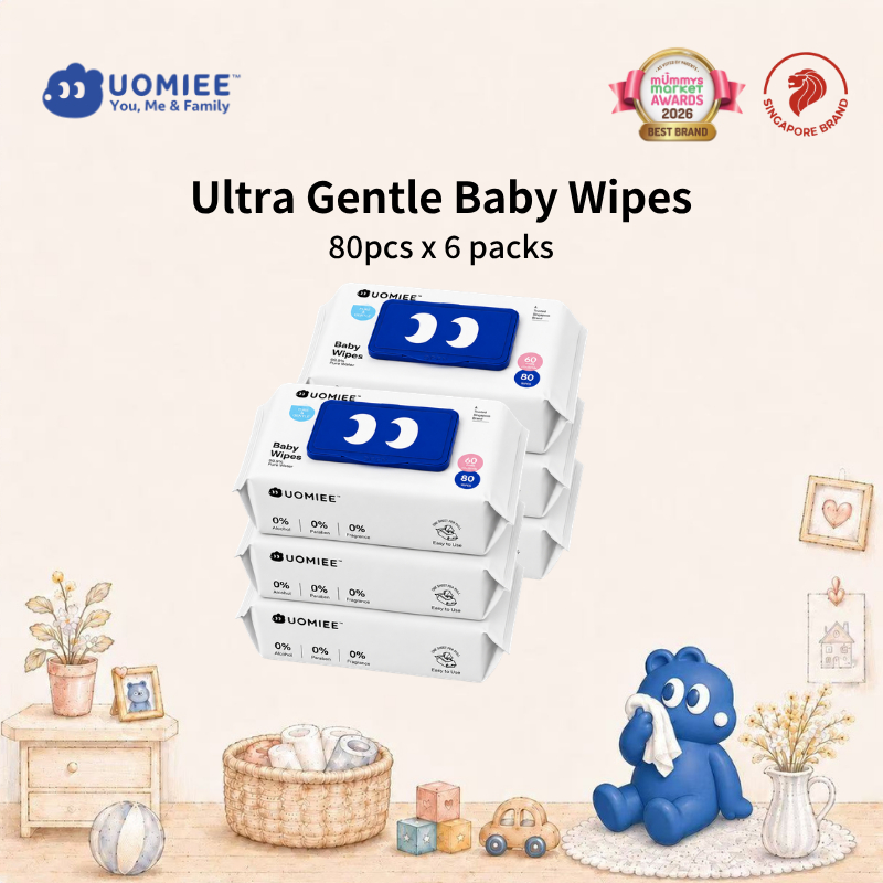 UOMIEE Baby Wet Wipes 80 Sheets｜Alcohol & Fragrance Free｜Gentle for Newborn & Sensitive Skin
