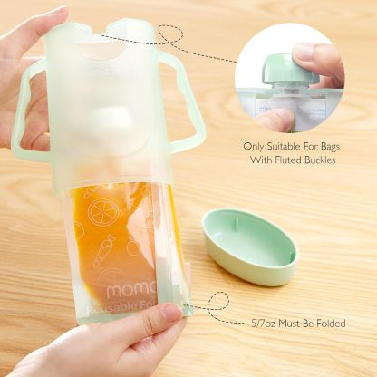 Momcozy Baby Food Squeeze Station – Pouch Filler for Homemade Puree, No Splash, BPA-Free, Reusable Bags