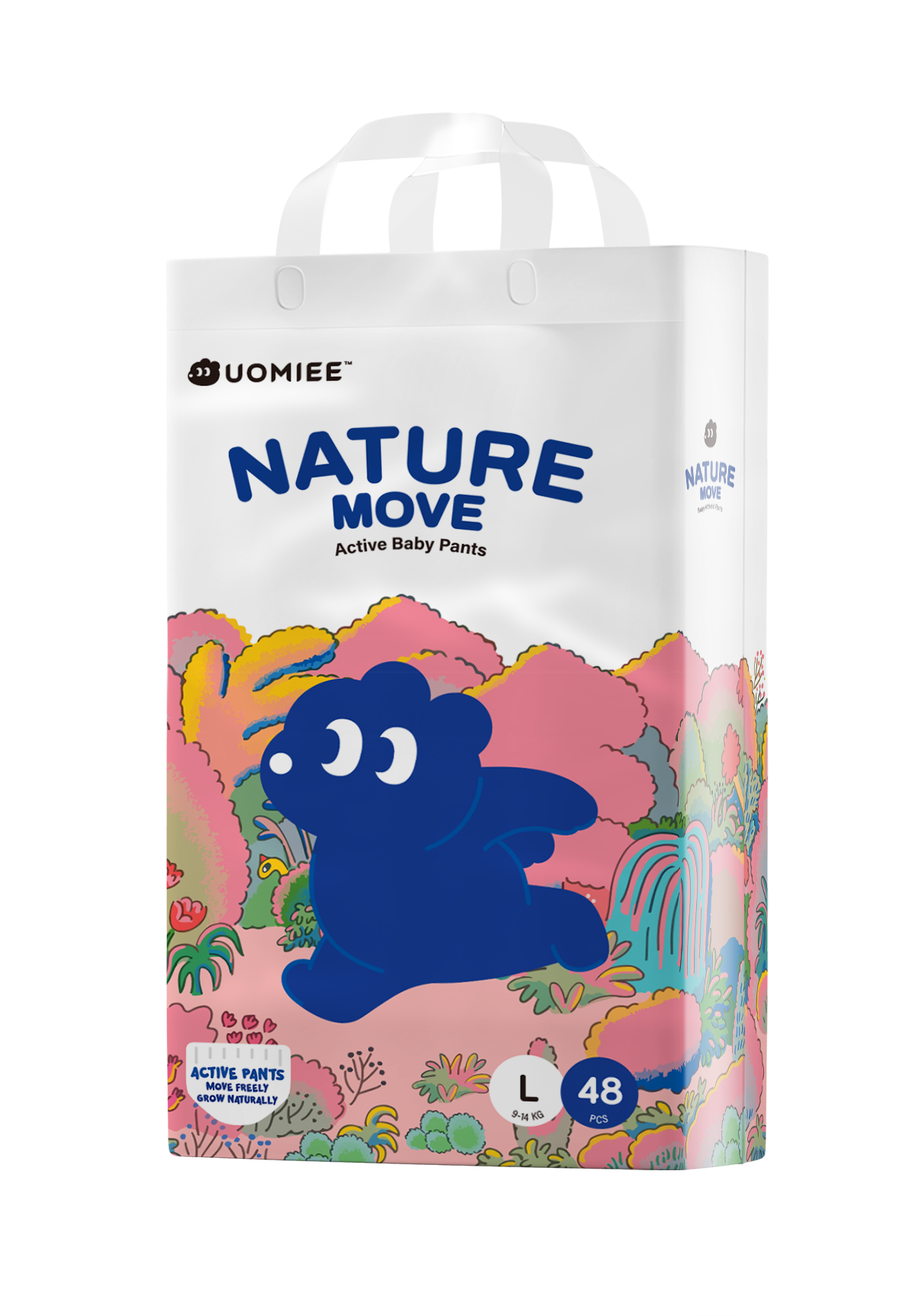 UOMIEE Nature Move Baby Diapers Family Pack | Plant-Based Soft | Ultra Breathable | Flexible Fit | Long-Lasting Dryness