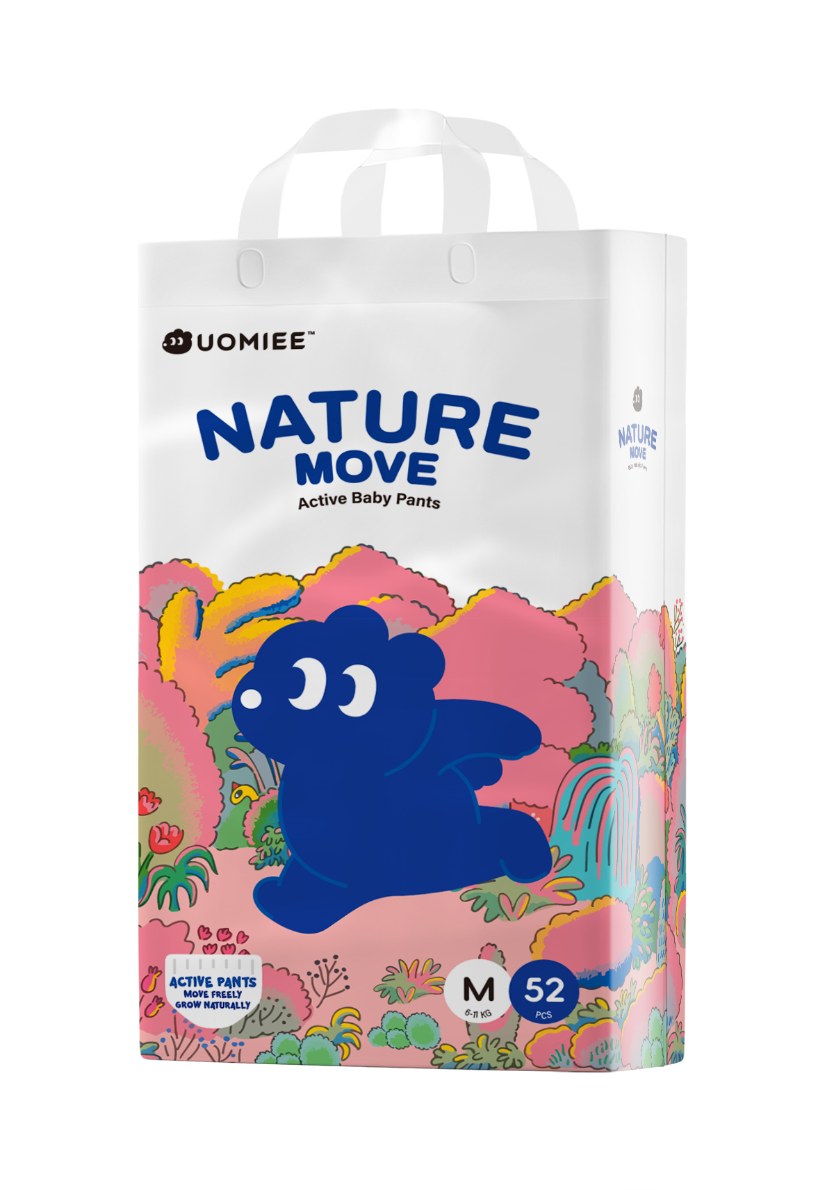 UOMIEE Nature Move Baby Diapers Family Pack | Plant-Based Soft | Ultra Breathable | Flexible Fit | Long-Lasting Dryness