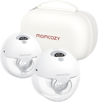 Momcozy M5 Double Wearable Breast Pump of Baby Mouth Double-Sealed Flange with 3 Modes & 9 Levels - 24mm, 2 Pack