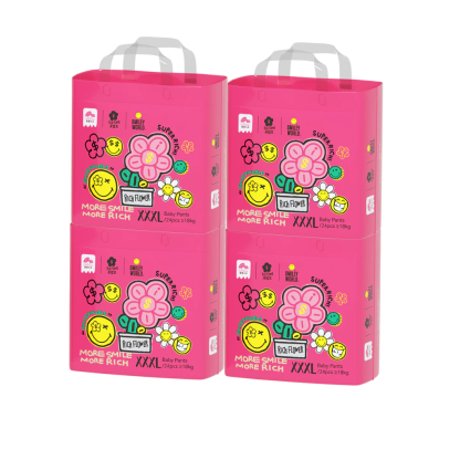 [Carton Deal] Biba Enternal Summer Smiley Rich Flower Series Diapers Pants & Tape |NB-XXL | Soft Skin Friendly