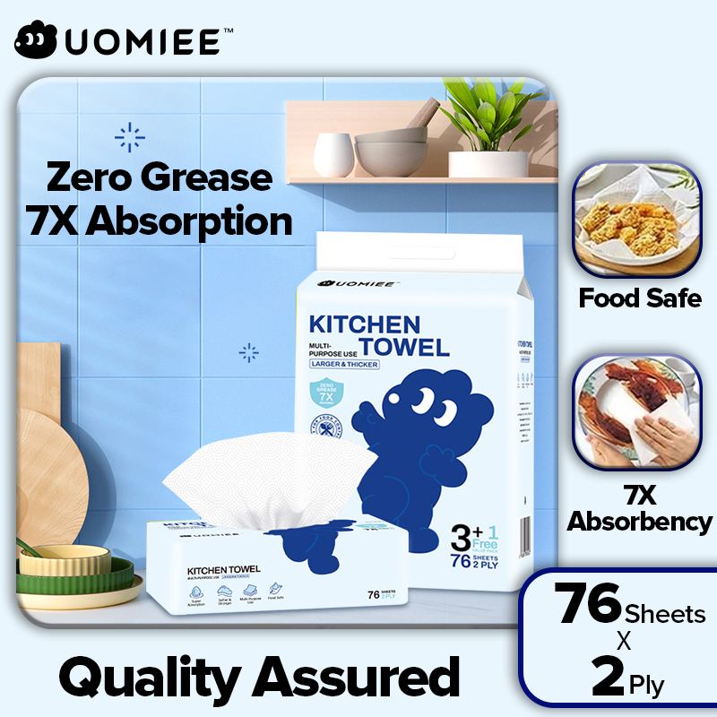 Nomieo New Multi-purpose Kitchen Towel 70 Sheets 2ply Per Water&Oil Family Pack Large Capacity-76s*24packs(CTN)