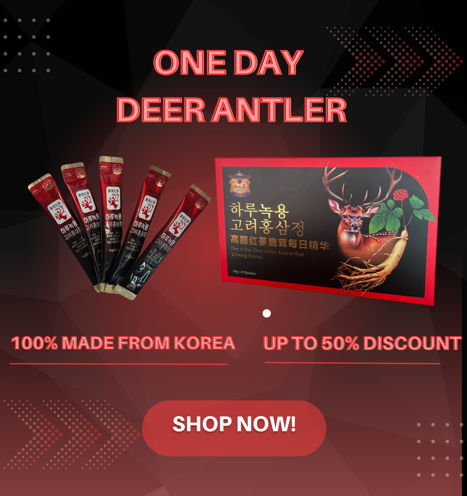 One A Day Deer Antler Korean Red Ginseng Extract 高丽红参鹿茸每日精华