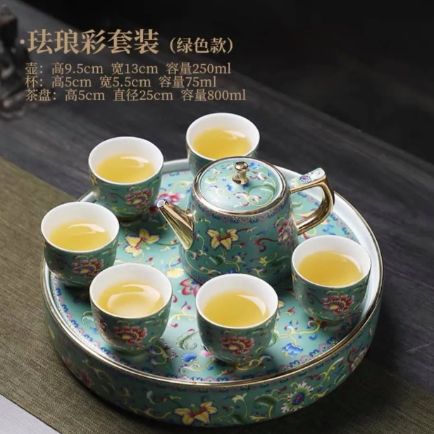 珐琅彩套装 Enamel Porcelain Tea Gift Set 