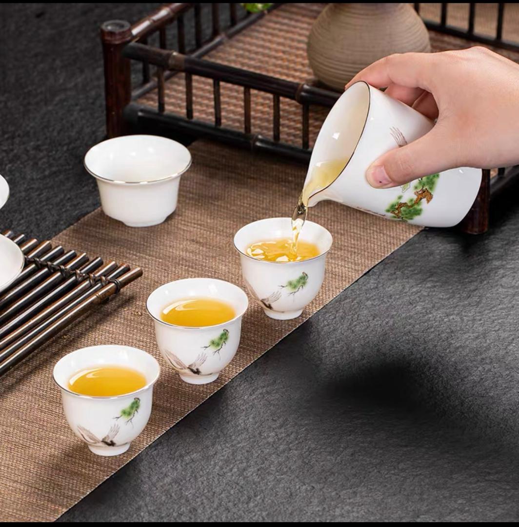 冰种羊脂玉瓷茶具 Icy Purity Jade Porcelain Tea Set