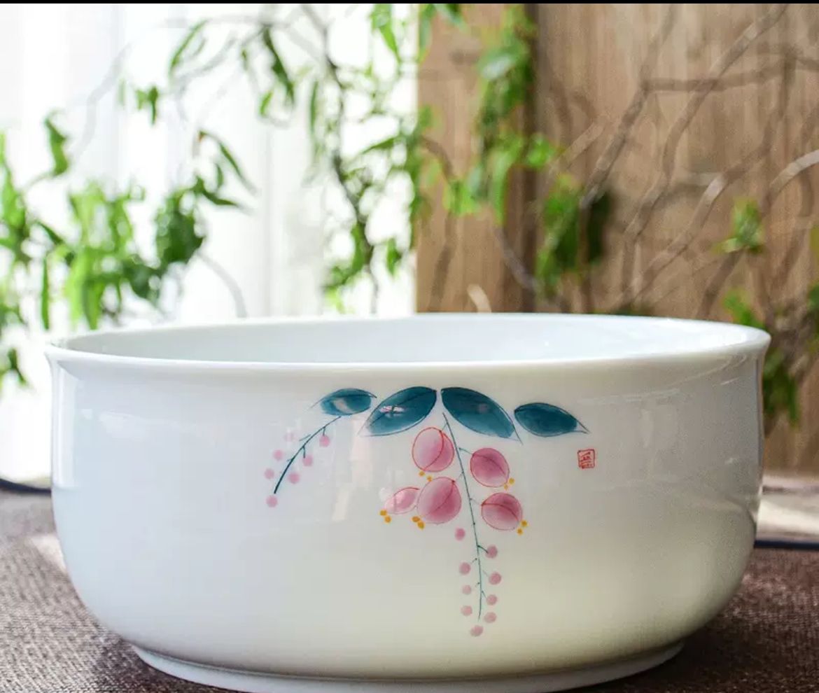 手绘陶瓷茶洗 Hand-Painted Ceramic Tea Rinse Bowl