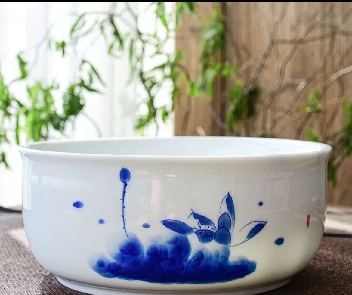 手绘陶瓷茶洗 Hand-Painted Ceramic Tea Rinse Bowl