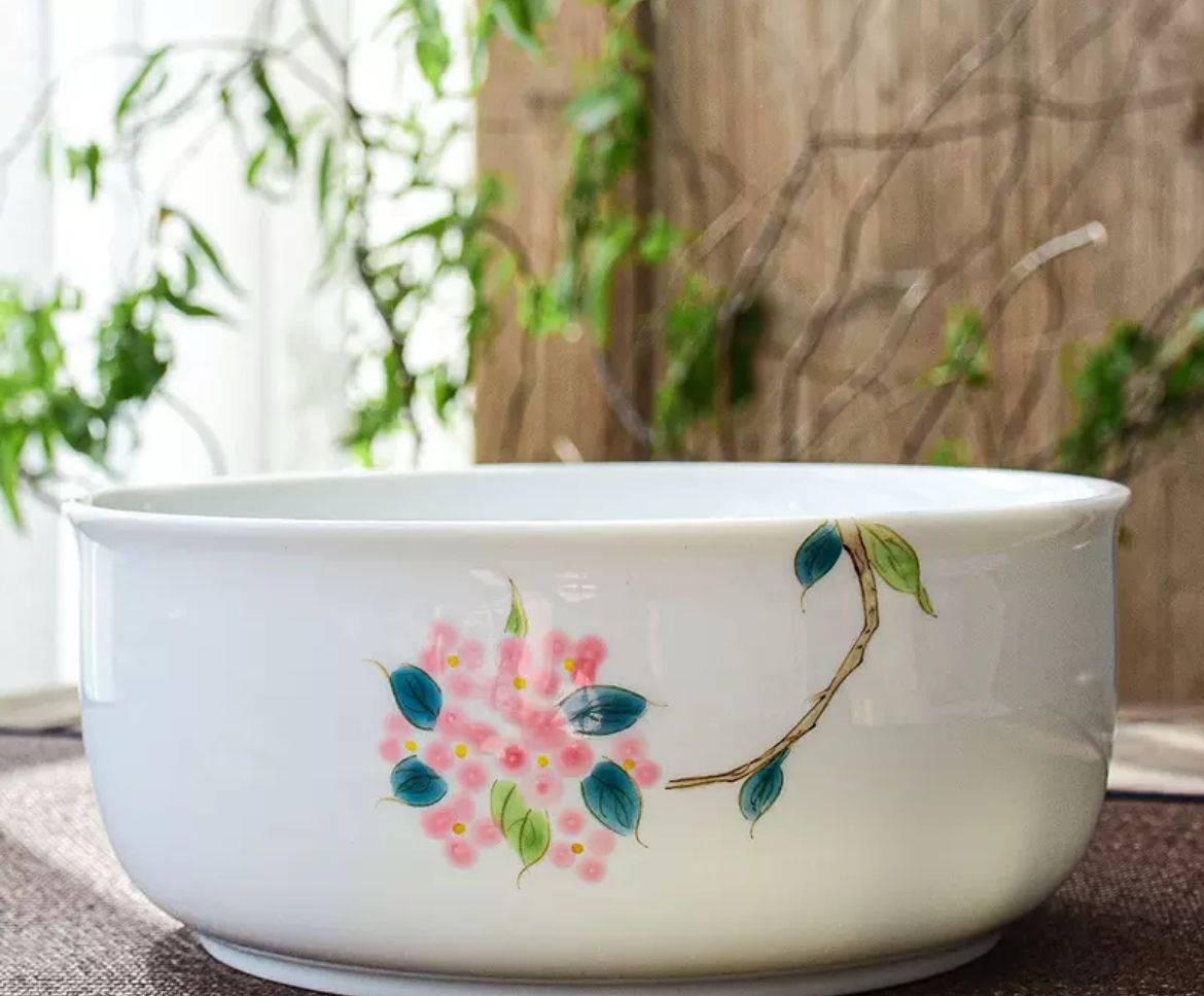 手绘陶瓷茶洗 Hand-Painted Ceramic Tea Rinse Bowl